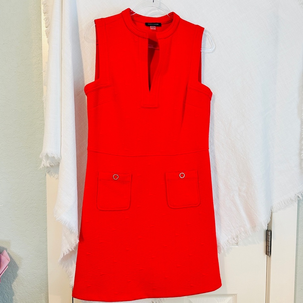 Tommy Hilfiger Vibrant Red sleeveless dress.